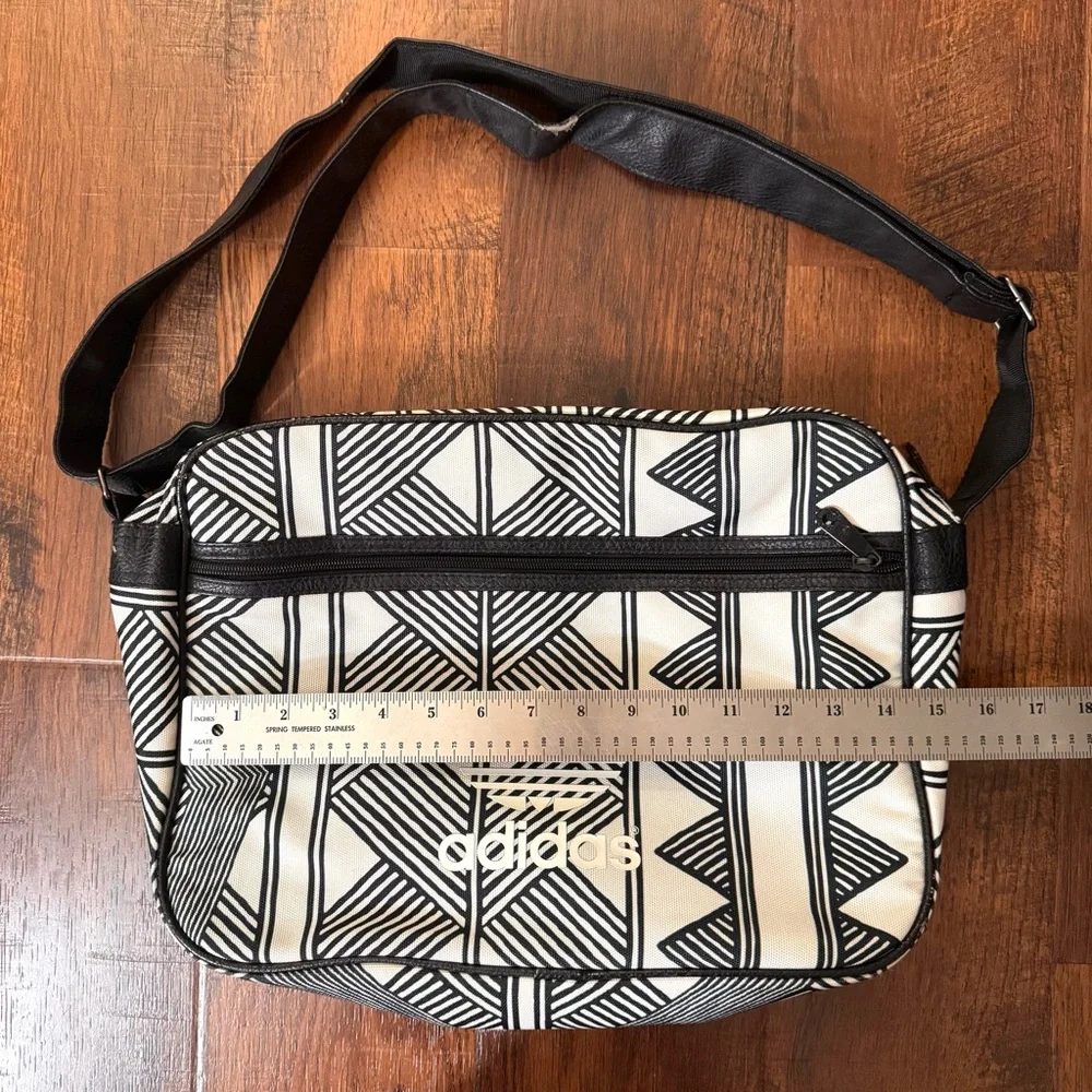 ADIDAS black & white tote/travel/airline RARE, Mexkumrex Aztec Pattern, unisex
